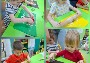 dzieci wałkują ciasto